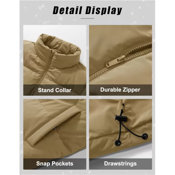 MAGCOMSEN Women's Down Jacket Baggy Puffer Jackets Stand Collar Water-resistant Winter Padded Quilted Coat with Pockets