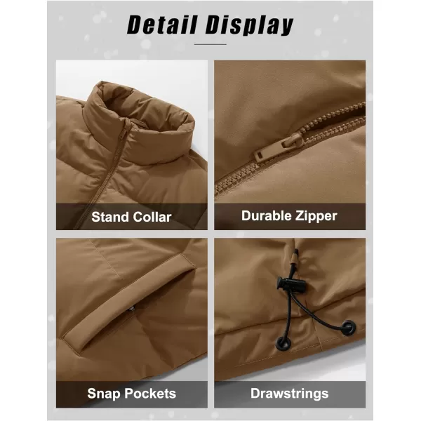 MAGCOMSEN Women's Down Jacket Baggy Puffer Jackets Stand Collar Water-resistant Winter Padded Quilted Coat with Pockets