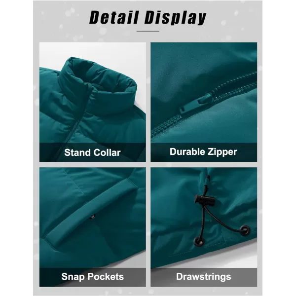 MAGCOMSEN Women's Down Jacket Baggy Puffer Jackets Stand Collar Water-resistant Winter Padded Quilted Coat with Pockets