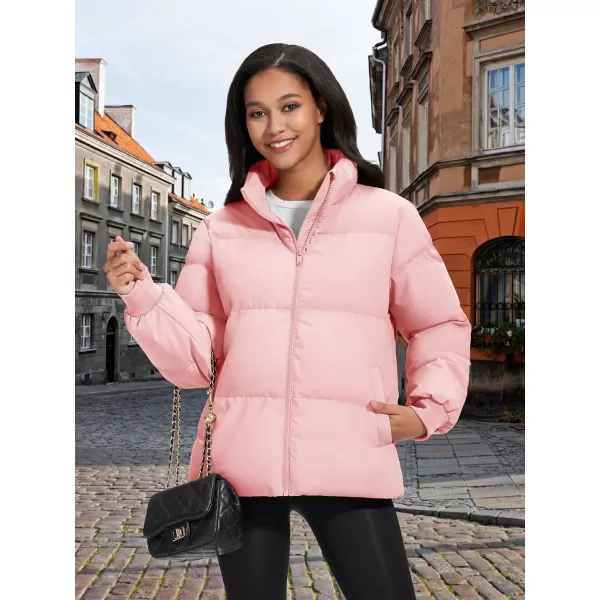 MAGCOMSEN Women's Down Jacket Baggy Puffer Jackets Stand Collar Water-resistant Winter Padded Quilted Coat with Pockets