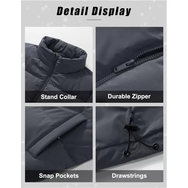 MAGCOMSEN Women's Down Jacket Baggy Puffer Jackets Stand Collar Water-resistant Winter Padded Quilted Coat with Pockets