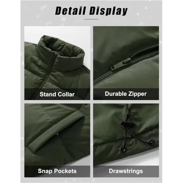 MAGCOMSEN Women's Down Jacket Baggy Puffer Jackets Stand Collar Water-resistant Winter Padded Quilted Coat with Pockets