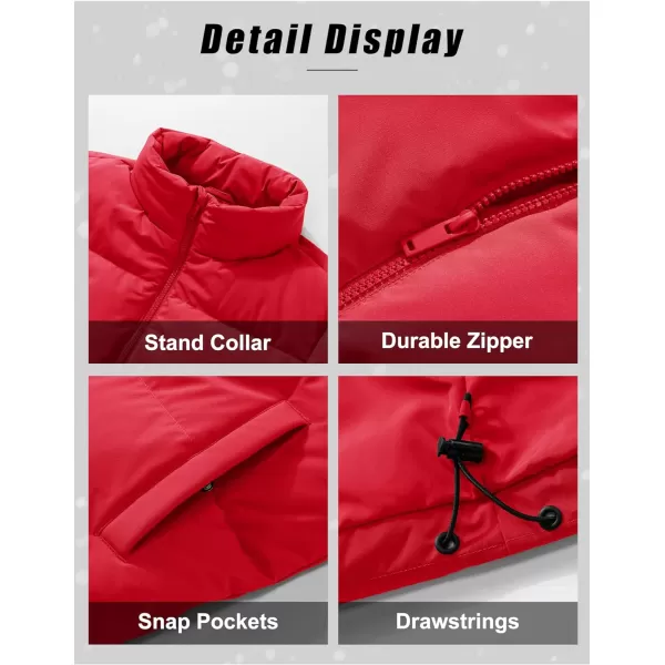 MAGCOMSEN Women's Down Jacket Baggy Puffer Jackets Stand Collar Water-resistant Winter Padded Quilted Coat with Pockets