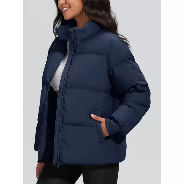 MAGCOMSEN Women's Down Jacket Baggy Puffer Jackets Stand Collar Water-resistant Winter Padded Quilted Coat with Pockets
