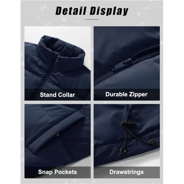 MAGCOMSEN Women's Down Jacket Baggy Puffer Jackets Stand Collar Water-resistant Winter Padded Quilted Coat with Pockets