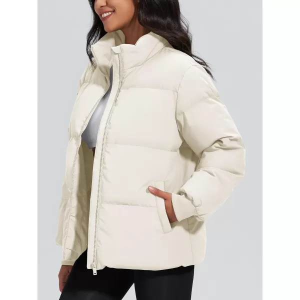 MAGCOMSEN Women's Down Jacket Baggy Puffer Jackets Stand Collar Water-resistant Winter Padded Quilted Coat with Pockets