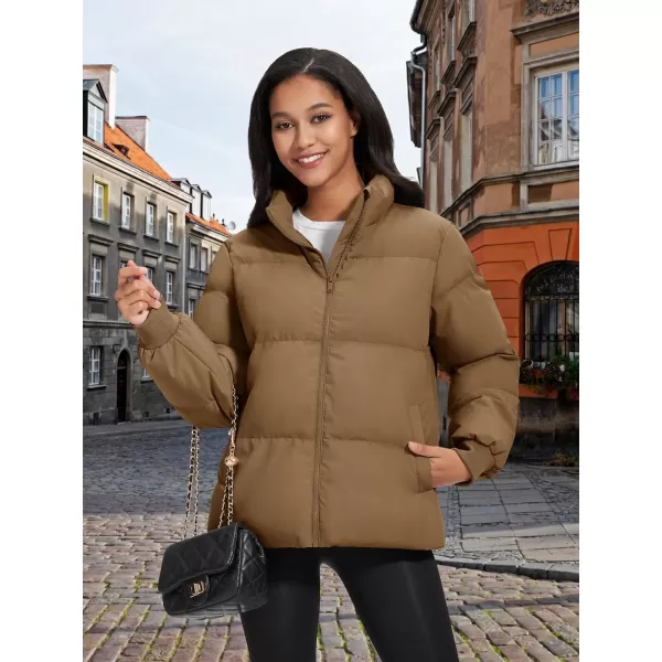 MAGCOMSEN Women's Down Jacket Baggy Puffer Jackets Stand Collar Water-resistant Winter Padded Quilted Coat with Pockets
