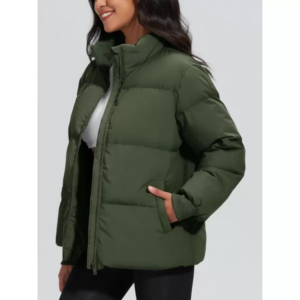 MAGCOMSEN Women's Down Jacket Baggy Puffer Jackets Stand Collar Water-resistant Winter Padded Quilted Coat with Pockets