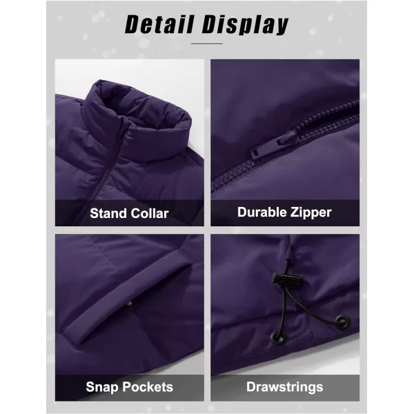 MAGCOMSEN Women's Down Jacket Baggy Puffer Jackets Stand Collar Water-resistant Winter Padded Quilted Coat with Pockets