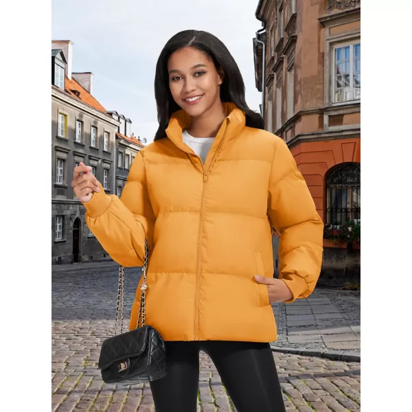 MAGCOMSEN Women's Down Jacket Baggy Puffer Jackets Stand Collar Water-resistant Winter Padded Quilted Coat with Pockets