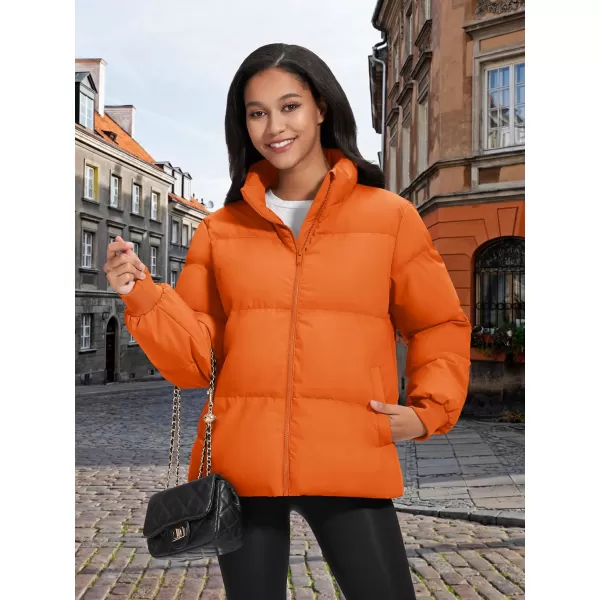 MAGCOMSEN Women's Down Jacket Baggy Puffer Jackets Stand Collar Water-resistant Winter Padded Quilted Coat with Pockets