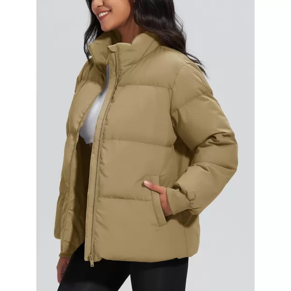 MAGCOMSEN Women's Down Jacket Baggy Puffer Jackets Stand Collar Water-resistant Winter Padded Quilted Coat with Pockets