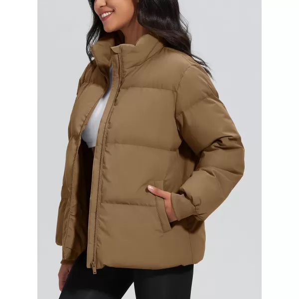 MAGCOMSEN Women's Down Jacket Baggy Puffer Jackets Stand Collar Water-resistant Winter Padded Quilted Coat with Pockets