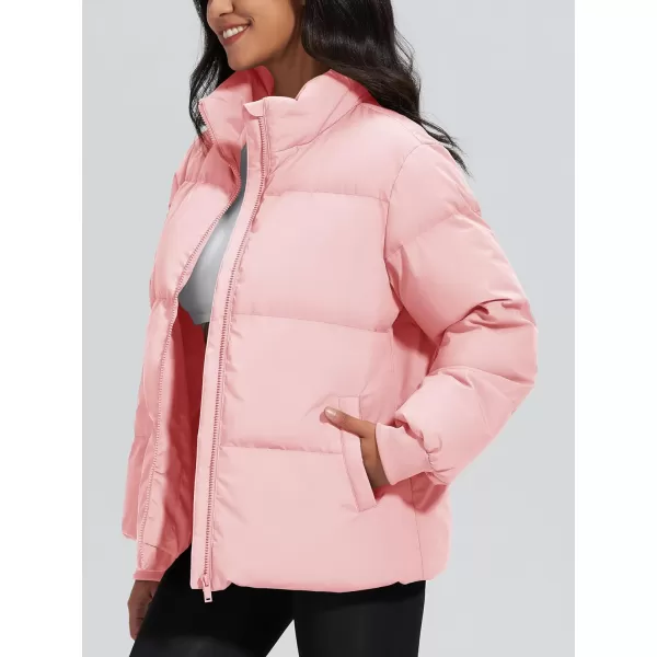 MAGCOMSEN Women's Down Jacket Baggy Puffer Jackets Stand Collar Water-resistant Winter Padded Quilted Coat with Pockets