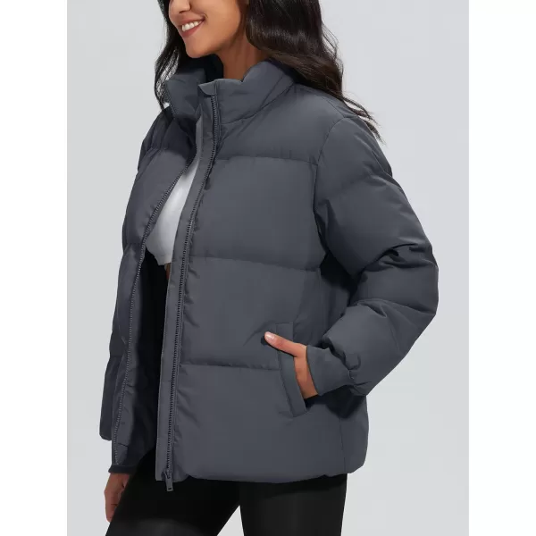 MAGCOMSEN Women's Down Jacket Baggy Puffer Jackets Stand Collar Water-resistant Winter Padded Quilted Coat with Pockets