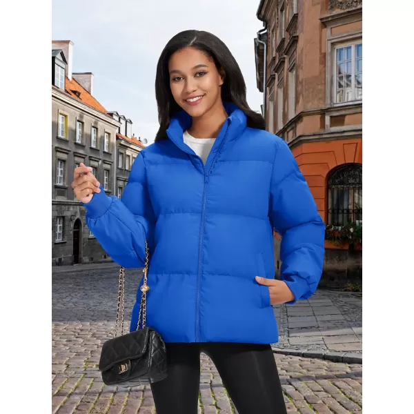 MAGCOMSEN Women's Down Jacket Baggy Puffer Jackets Stand Collar Water-resistant Winter Padded Quilted Coat with Pockets