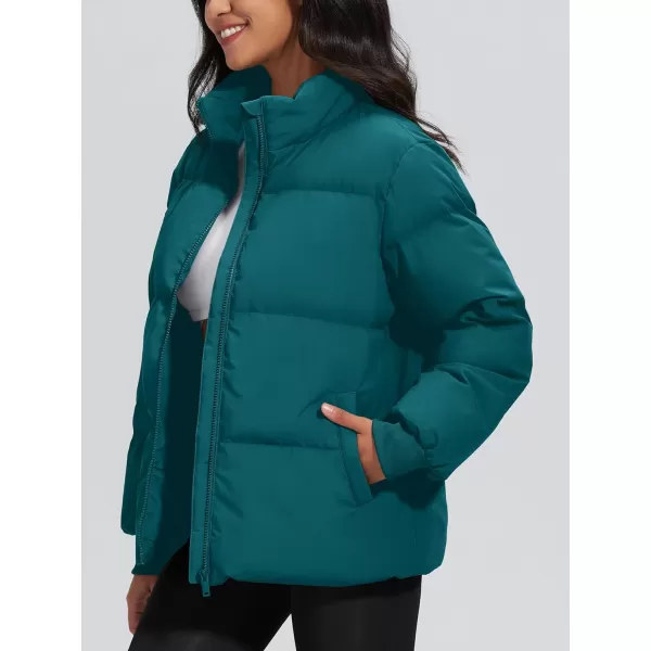 MAGCOMSEN Women's Down Jacket Baggy Puffer Jackets Stand Collar Water-resistant Winter Padded Quilted Coat with Pockets