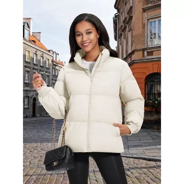 MAGCOMSEN Women's Down Jacket Baggy Puffer Jackets Stand Collar Water-resistant Winter Padded Quilted Coat with Pockets