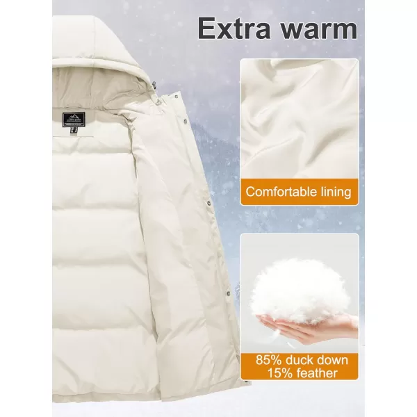 MAGCOMSEN Women's Down Jacket Long Thicken Winter Puffer Jacket Quilted Water-Resistant Wram Hooded Padded Coats