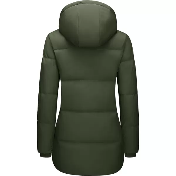 MAGCOMSEN Women's Down Jacket Long Thicken Winter Puffer Jacket Quilted Water-Resistant Wram Hooded Padded Coats