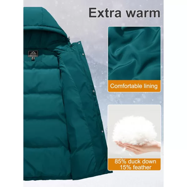 MAGCOMSEN Women's Down Jacket Long Thicken Winter Puffer Jacket Quilted Water-Resistant Wram Hooded Padded Coats