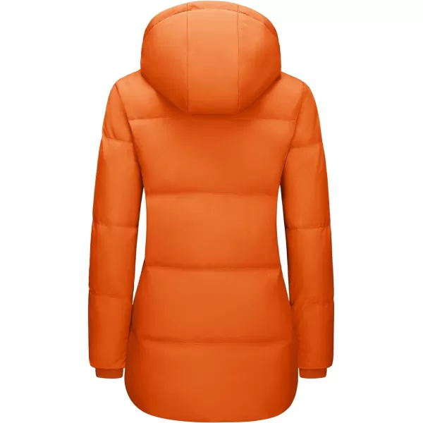 MAGCOMSEN Women's Down Jacket Long Thicken Winter Puffer Jacket Quilted Water-Resistant Wram Hooded Padded Coats