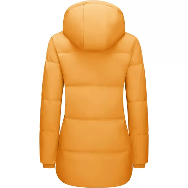 MAGCOMSEN Women's Down Jacket Long Thicken Winter Puffer Jacket Quilted Water-Resistant Wram Hooded Padded Coats