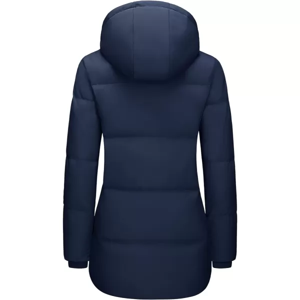 MAGCOMSEN Women's Down Jacket Long Thicken Winter Puffer Jacket Quilted Water-Resistant Wram Hooded Padded Coats