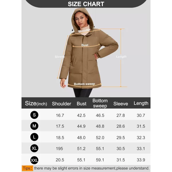 MAGCOMSEN Women's Down Jacket Long Thicken Winter Puffer Jacket Quilted Water-Resistant Wram Hooded Padded Coats