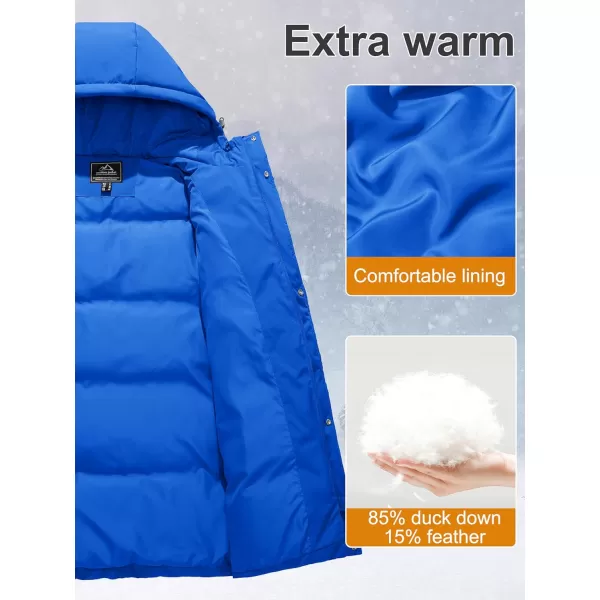 MAGCOMSEN Women's Down Jacket Long Thicken Winter Puffer Jacket Quilted Water-Resistant Wram Hooded Padded Coats