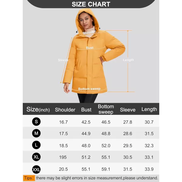 MAGCOMSEN Women's Down Jacket Long Thicken Winter Puffer Jacket Quilted Water-Resistant Wram Hooded Padded Coats