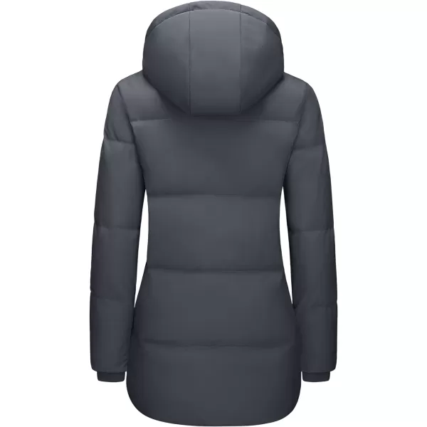 MAGCOMSEN Women's Down Jacket Long Thicken Winter Puffer Jacket Quilted Water-Resistant Wram Hooded Padded Coats