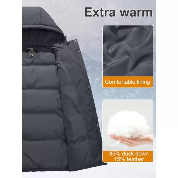 MAGCOMSEN Women's Down Jacket Long Thicken Winter Puffer Jacket Quilted Water-Resistant Wram Hooded Padded Coats