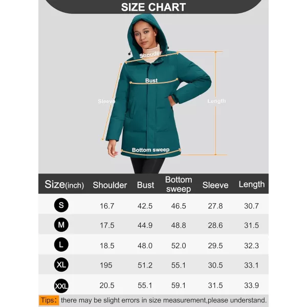 MAGCOMSEN Women's Down Jacket Long Thicken Winter Puffer Jacket Quilted Water-Resistant Wram Hooded Padded Coats