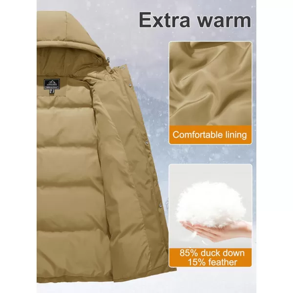 MAGCOMSEN Women's Down Jacket Long Thicken Winter Puffer Jacket Quilted Water-Resistant Wram Hooded Padded Coats