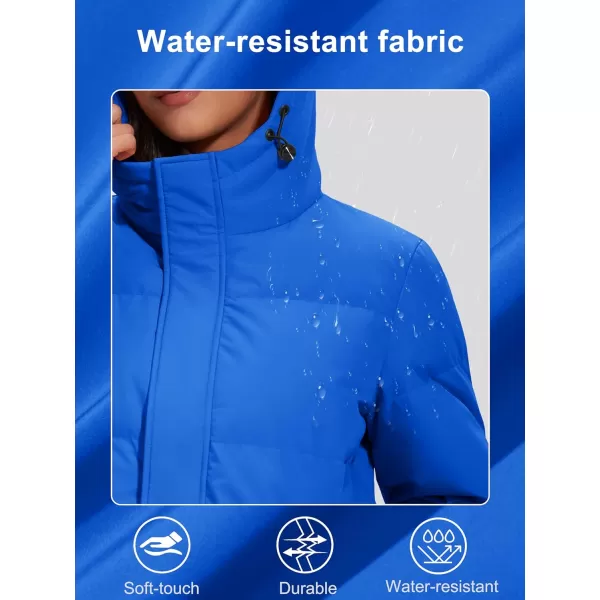 MAGCOMSEN Women's Down Jacket Long Thicken Winter Puffer Jacket Quilted Water-Resistant Wram Hooded Padded Coats