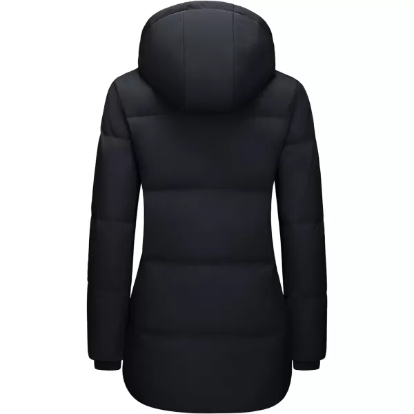 MAGCOMSEN Women's Down Jacket Long Thicken Winter Puffer Jacket Quilted Water-Resistant Wram Hooded Padded Coats