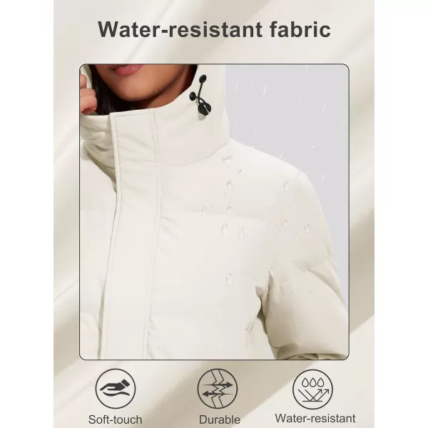 MAGCOMSEN Women's Down Jacket Long Thicken Winter Puffer Jacket Quilted Water-Resistant Wram Hooded Padded Coats