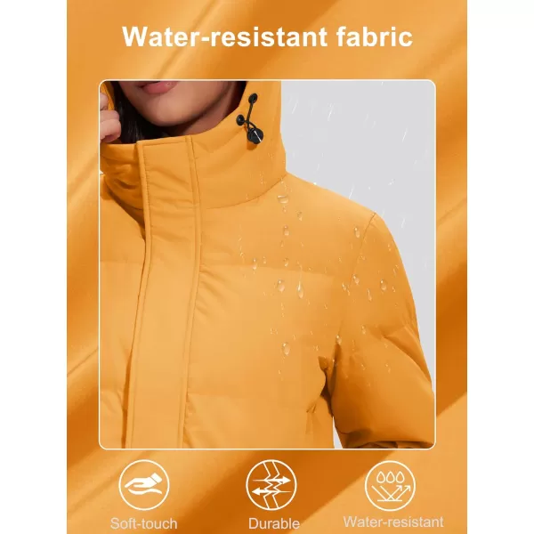 MAGCOMSEN Women's Down Jacket Long Thicken Winter Puffer Jacket Quilted Water-Resistant Wram Hooded Padded Coats