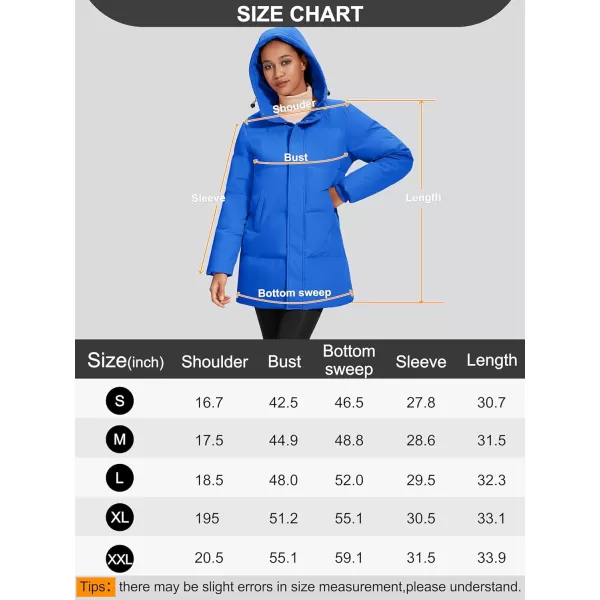 MAGCOMSEN Women's Down Jacket Long Thicken Winter Puffer Jacket Quilted Water-Resistant Wram Hooded Padded Coats