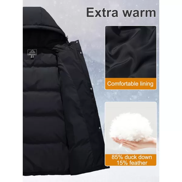 MAGCOMSEN Women's Down Jacket Long Thicken Winter Puffer Jacket Quilted Water-Resistant Wram Hooded Padded Coats