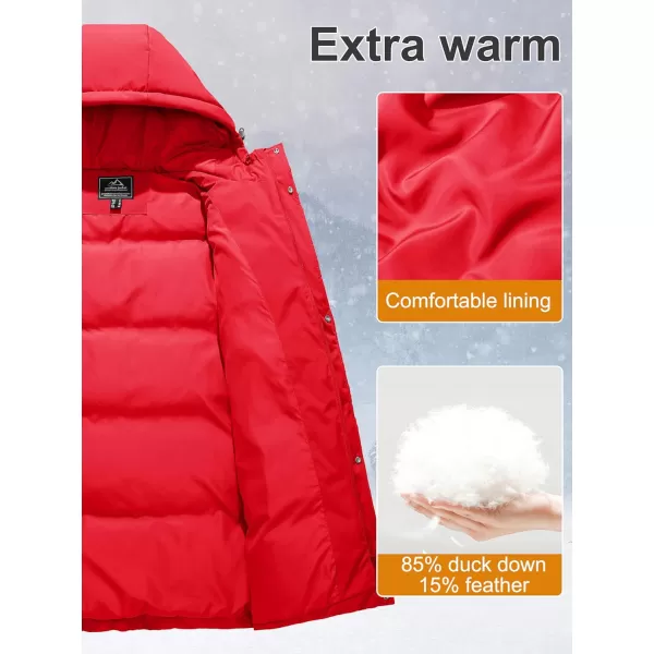 MAGCOMSEN Women's Down Jacket Long Thicken Winter Puffer Jacket Quilted Water-Resistant Wram Hooded Padded Coats