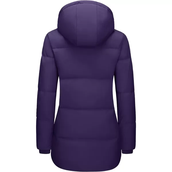 MAGCOMSEN Women's Down Jacket Long Thicken Winter Puffer Jacket Quilted Water-Resistant Wram Hooded Padded Coats