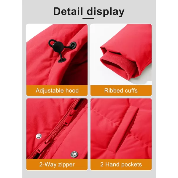 MAGCOMSEN Women's Down Jacket Long Thicken Winter Puffer Jacket Quilted Water-Resistant Wram Hooded Padded Coats