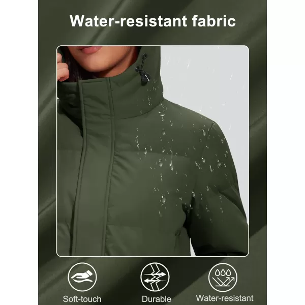 MAGCOMSEN Women's Down Jacket Long Thicken Winter Puffer Jacket Quilted Water-Resistant Wram Hooded Padded Coats