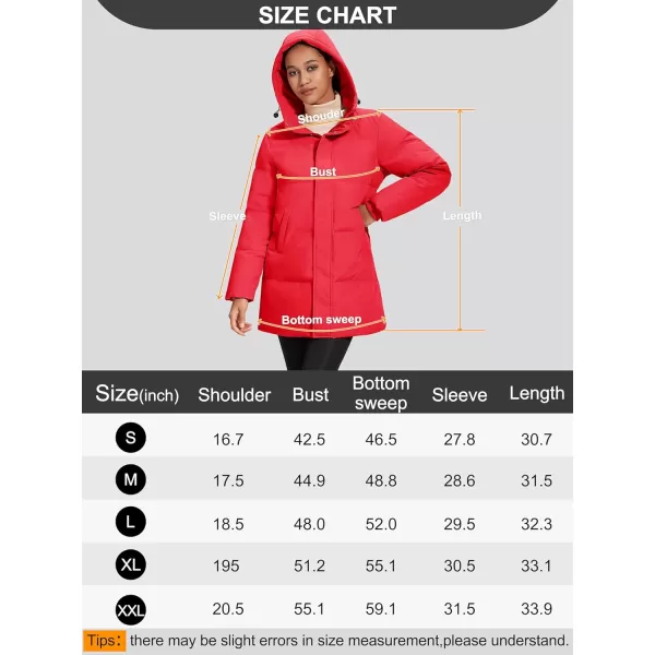 MAGCOMSEN Women's Down Jacket Long Thicken Winter Puffer Jacket Quilted Water-Resistant Wram Hooded Padded Coats