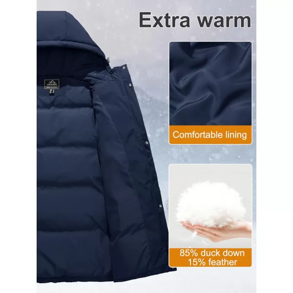 MAGCOMSEN Women's Down Jacket Long Thicken Winter Puffer Jacket Quilted Water-Resistant Wram Hooded Padded Coats