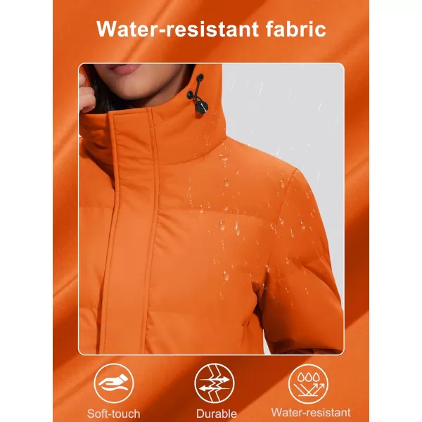 MAGCOMSEN Women's Down Jacket Long Thicken Winter Puffer Jacket Quilted Water-Resistant Wram Hooded Padded Coats