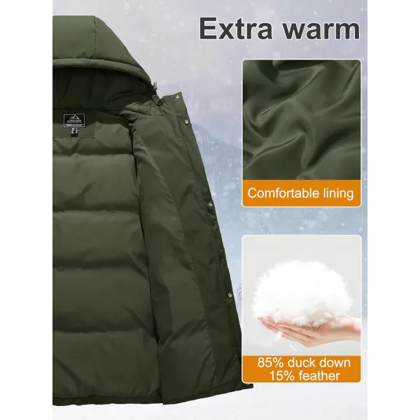 MAGCOMSEN Women's Down Jacket Long Thicken Winter Puffer Jacket Quilted Water-Resistant Wram Hooded Padded Coats