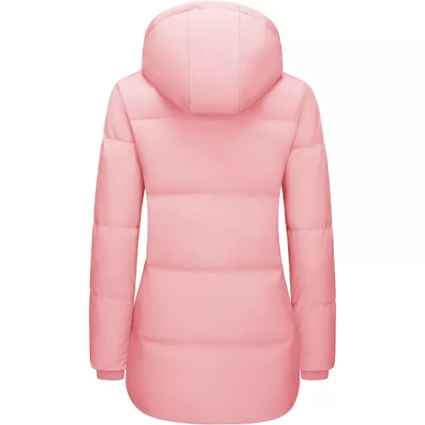 MAGCOMSEN Women's Down Jacket Long Thicken Winter Puffer Jacket Quilted Water-Resistant Wram Hooded Padded Coats